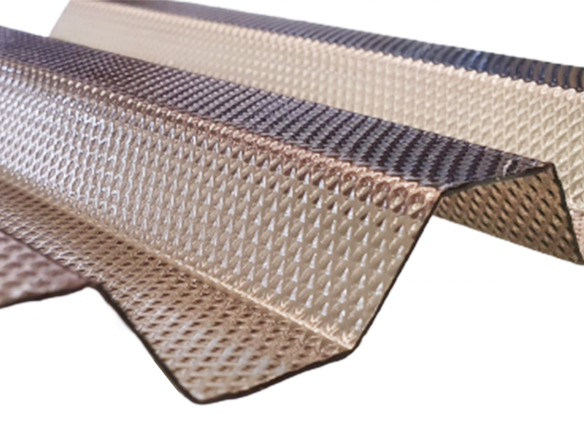 Trapézové polykarbonátové desky 76/18 struktura MIKROPRIZMA - bronz, 1265x7000mm