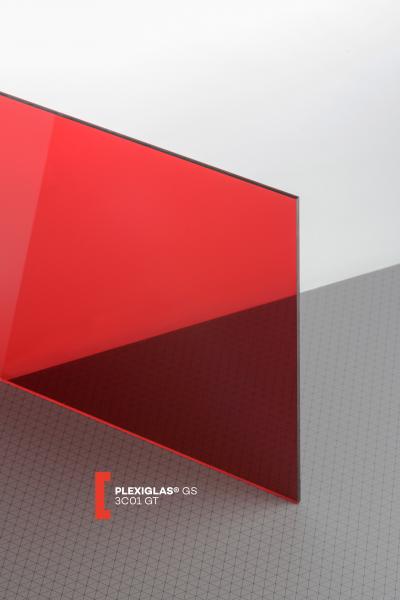 Plexisklo lité PLEXIGLAS GS červená 3C01 síla 3mm, 1520x2030