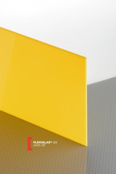 Plexisklo lité PLEXIGLAS GS žlutá 1H01 síla 3mm, 1010x2030