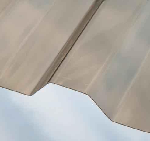 Trapézové polykarbonátové desky s hladkým povrchem 76/18 bronz 1265x4000