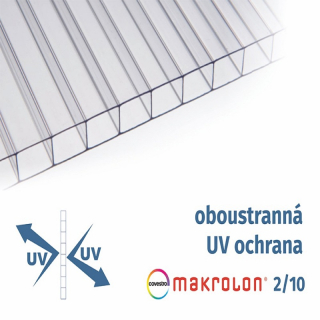 Komůrkový polykarbonát Makrolon 10mm 2/10 čirý  2UV - s oboustranným UV filtrem