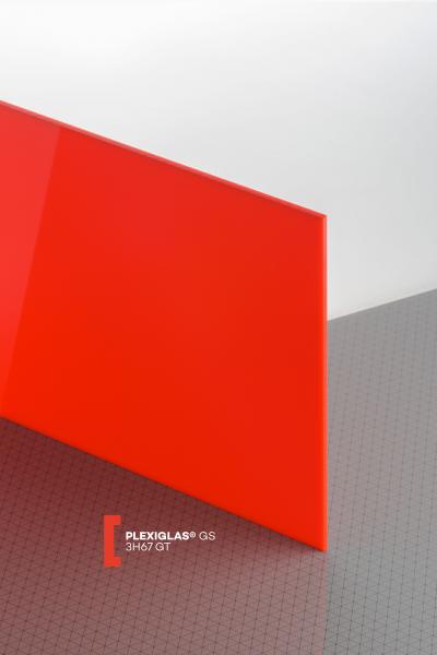 Plexisklo lité PLEXIGLAS GS červená 3H67 síla 3mm, 1010x2030