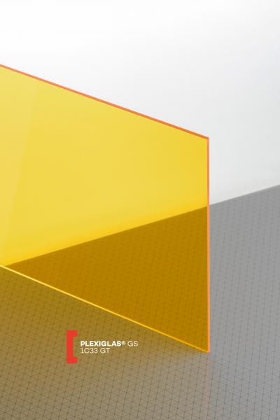 Plexisklo lité PLEXIGLAS GS žlutá 1C33 síla 3mm, 2030x3050